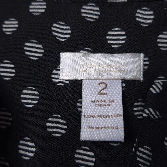 Chicos Blouse Button Front Tie-Front 12 (2) Convertible Sleeves Top Lightweight - Picture 5 of 5